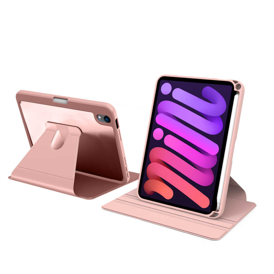 Apple iPad Mini 2021 (6.Nesil) Kılıf Nayn Dönebilen Standlı Kılıf Pembe