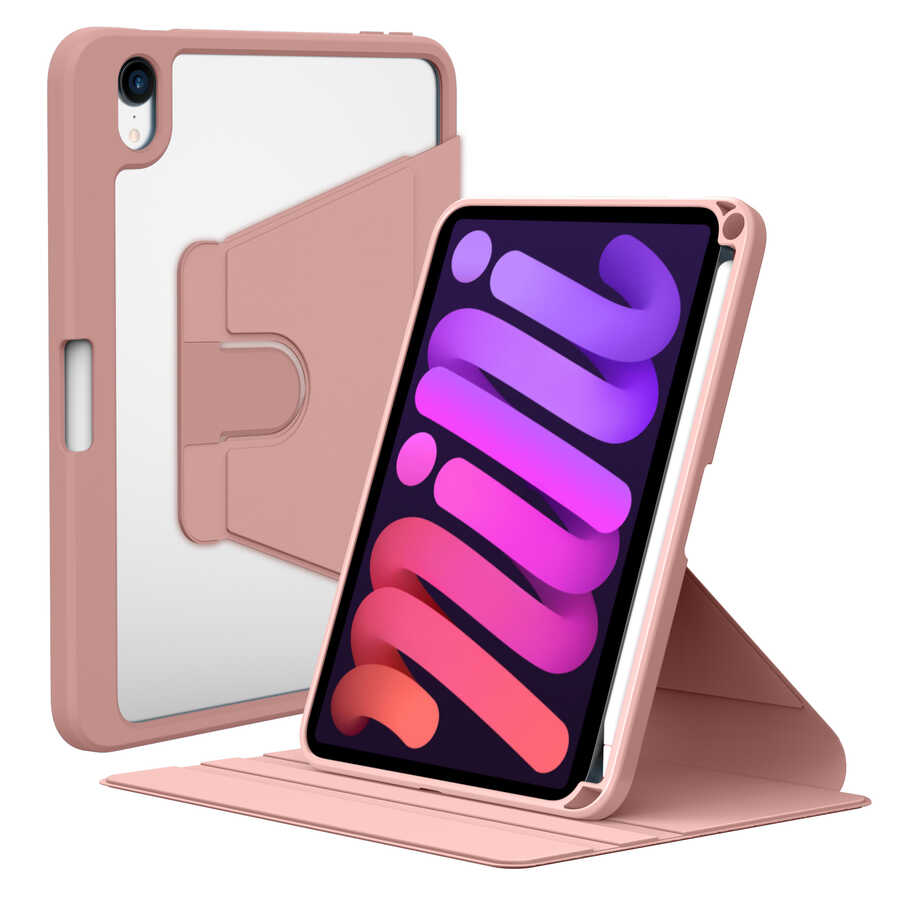 Apple iPad Mini 2021 (6.Nesil) Kılıf Nayn Dönebilen Standlı Kılıf Pembe