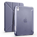 Apple iPad Mini 2021 (6.Nesil) Kılıf Tri Folding Kalem Bölmeli Standlı Kılıf Mor