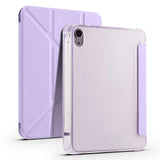 Apple iPad Mini 2021 (6.Nesil) Kılıf Tri Folding Kalem Bölmeli Standlı Kılıf Lila