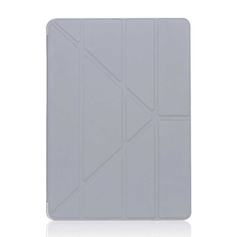 Apple iPad 10.2 (8.Nesil) Kılıf Tri Folding Standlı Kılıf Gri