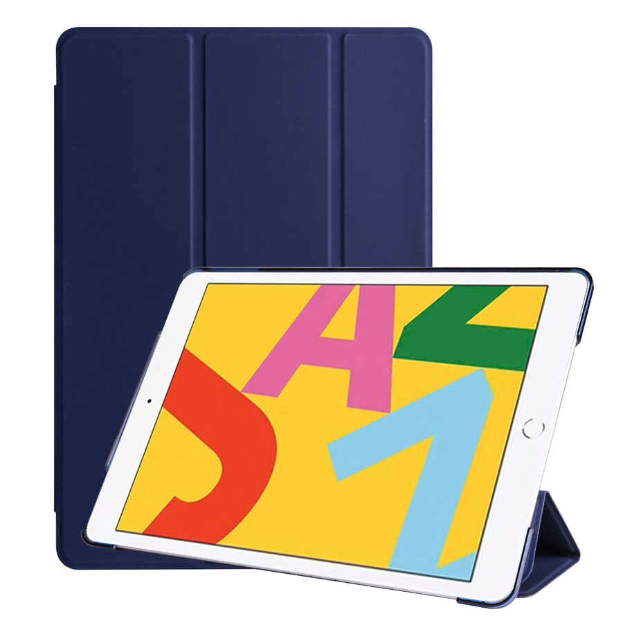 Apple iPad 10.2 (8.Nesil) Smart Cover Standlı 1-1 Kılıf Lacivert