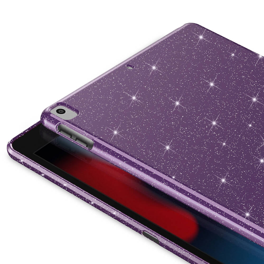 Apple iPad Pro 10.5 (7 Nesil) Simli Parlak Görünümlü  Tablet Koton Kılıf Lila