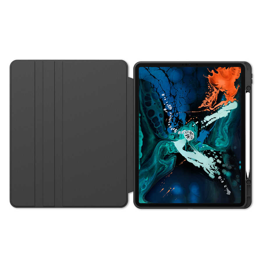 Apple iPad Pro 12.9 2021 (5.Nesil) Kılıf Nayn Dönebilen Standlı Kılıf Pembe