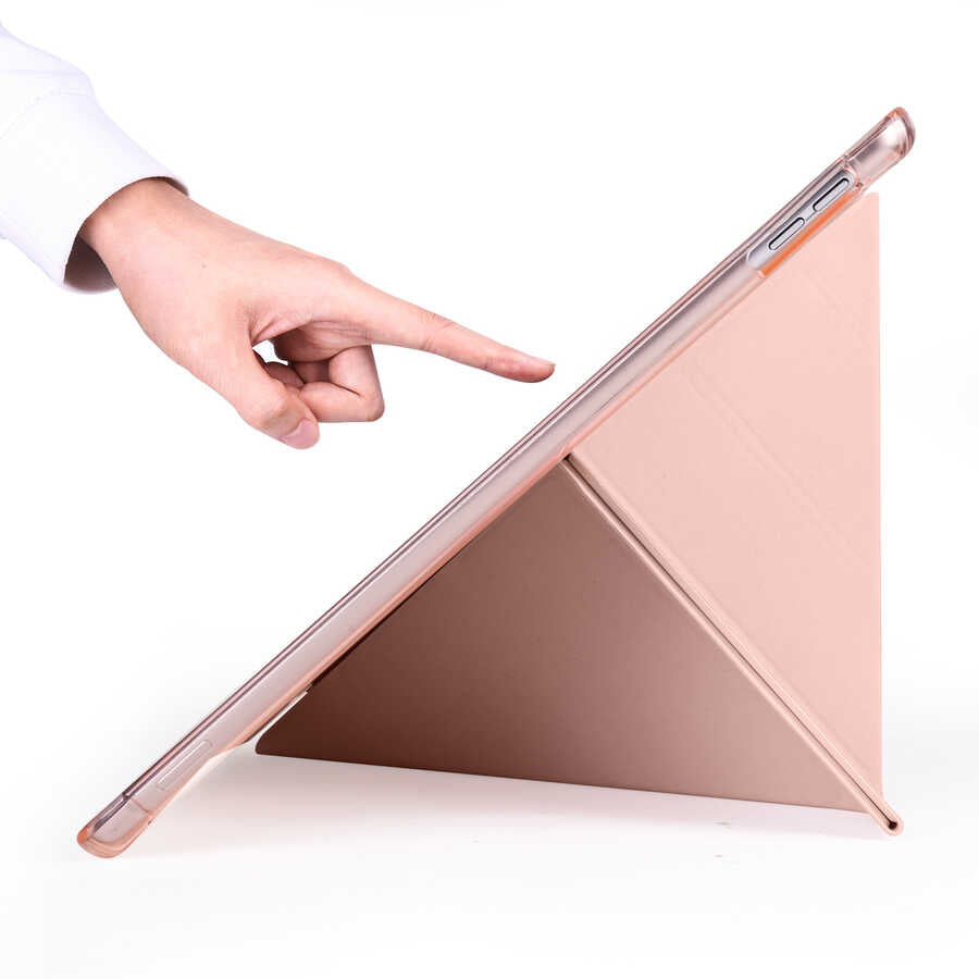 Apple iPad Pro 10.5 (7.Nesil) Kılıf Tri Folding Kalem Bölmeli Standlı Kılıf Lila