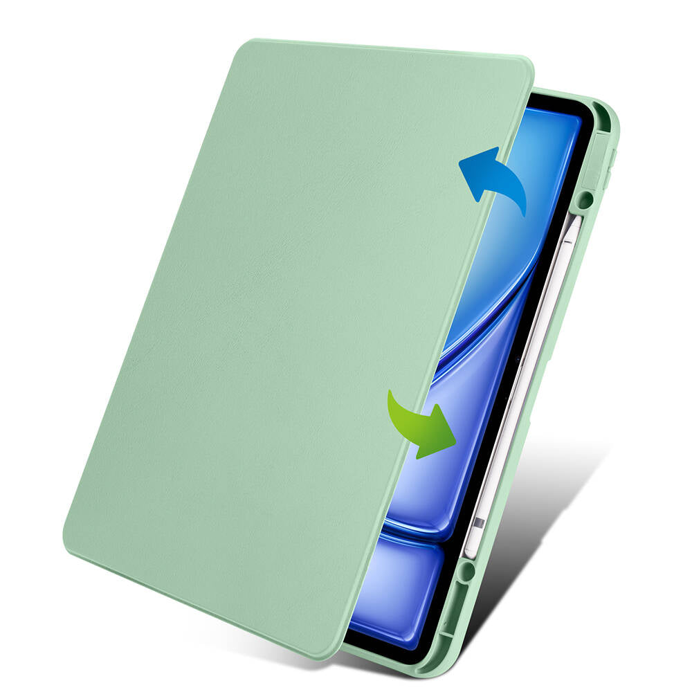 Apple iPad Pro 11 2018 Kılıf  Termik Kalem Bölmeli Dönebilen Standlı Kılıf Lila