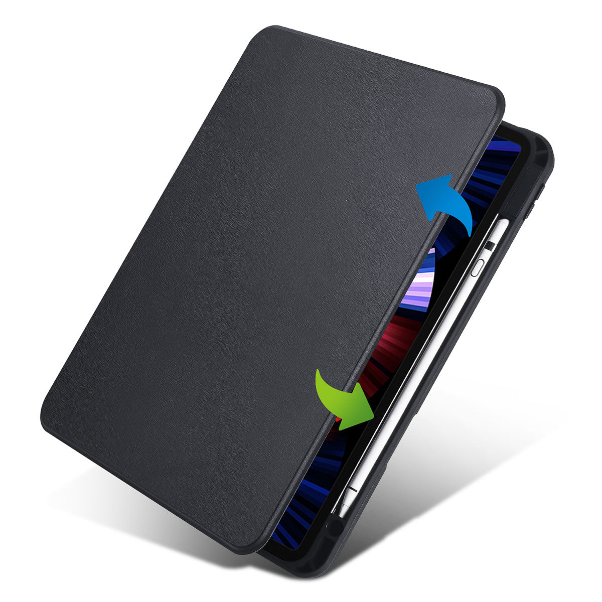Apple iPad Pro 11 2020 (2.Nesil) Kılıf Termik Kalem Bölmeli Dönebilen Standlı Kılıf Lila