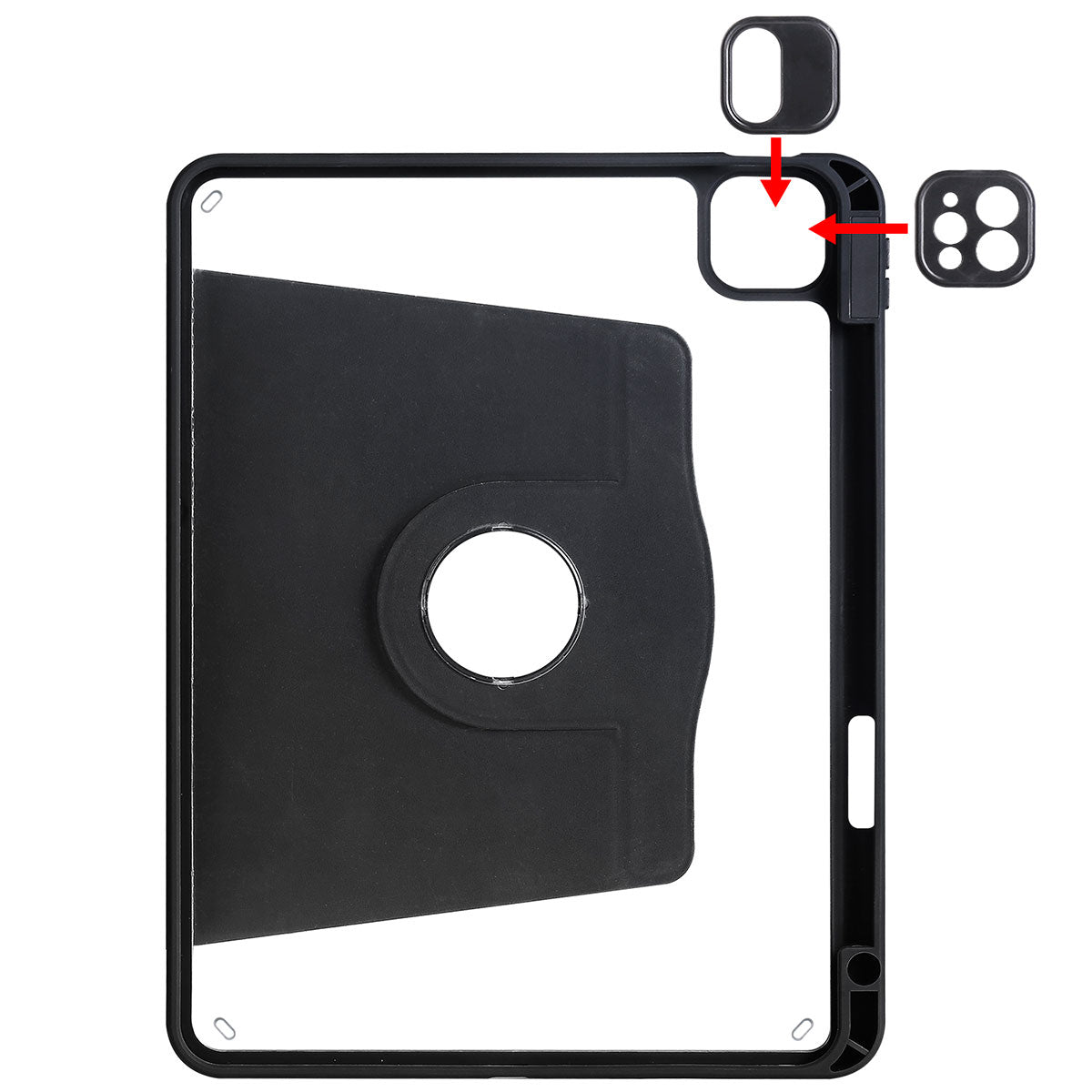 Apple iPad Pro 11 2020 (2.Nesil) Kılıf Termik Kalem Bölmeli Dönebilen Standlı Kılıf Lila