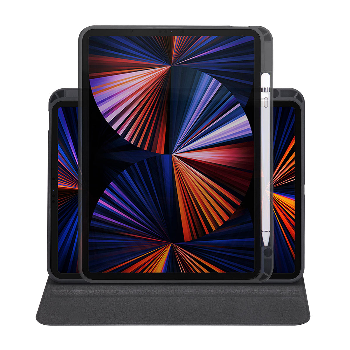 Apple iPad Pro 11 2020 (2.Nesil) Kılıf Termik Kalem Bölmeli Dönebilen Standlı Kılıf Gri