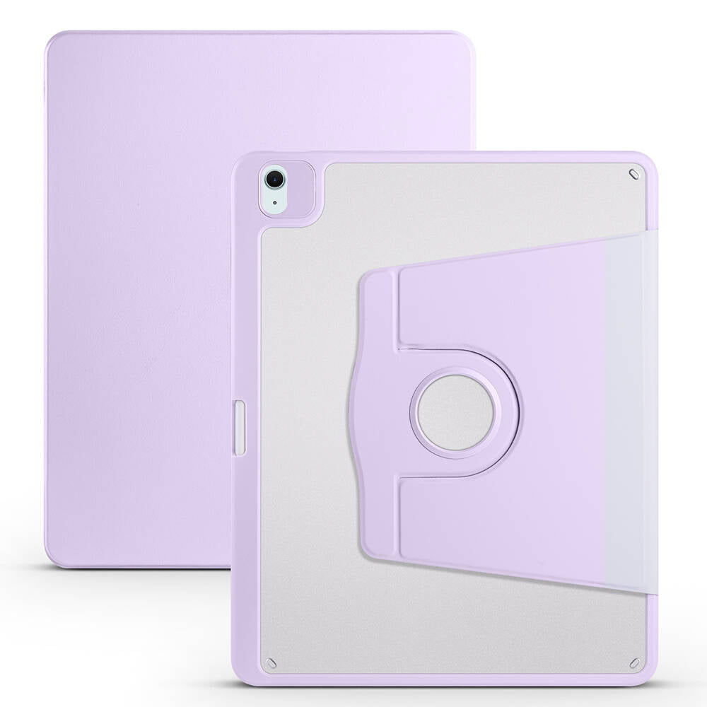 Apple iPad Pro 11 2020 (2.Nesil) Kılıf Termik Kalem Bölmeli Dönebilen Standlı Kılıf Lila