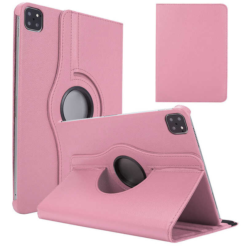 Apple iPad Pro 11 2020 (2.Nesil) Dönebilen Standlı Kılıf Pembe Açık