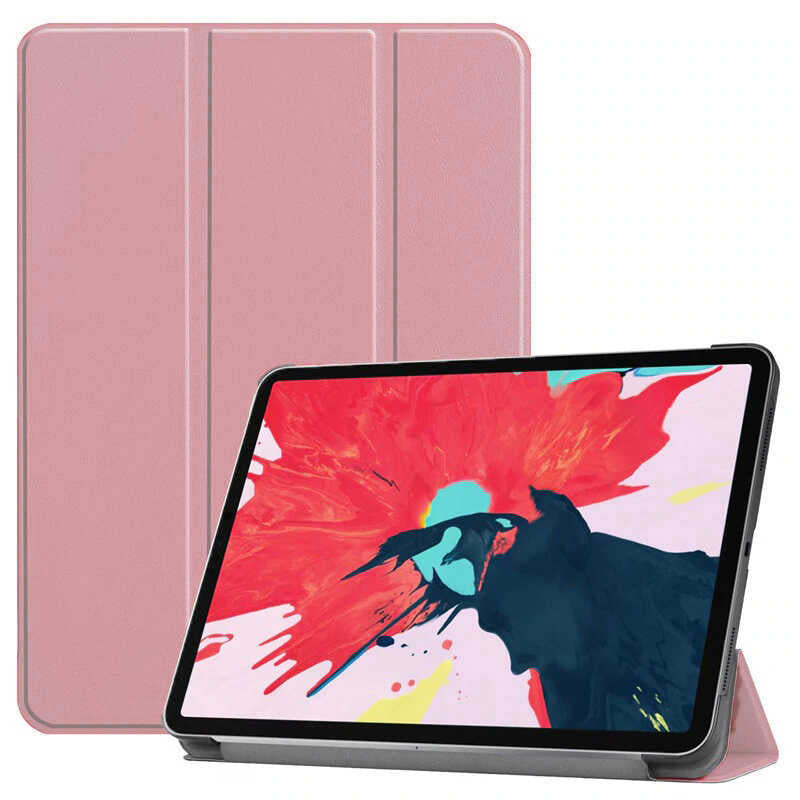Apple iPad Pro 11 2020 (2.Nesil) Smart Cover Standlı 1-1 Kılıf Rose Gold