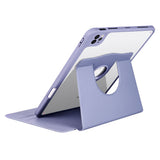 Apple iPad Pro 11 2021 (3.Nesil) Kılıf Termik Kalem Bölmeli Dönebilen Standlı Kılıf Lila