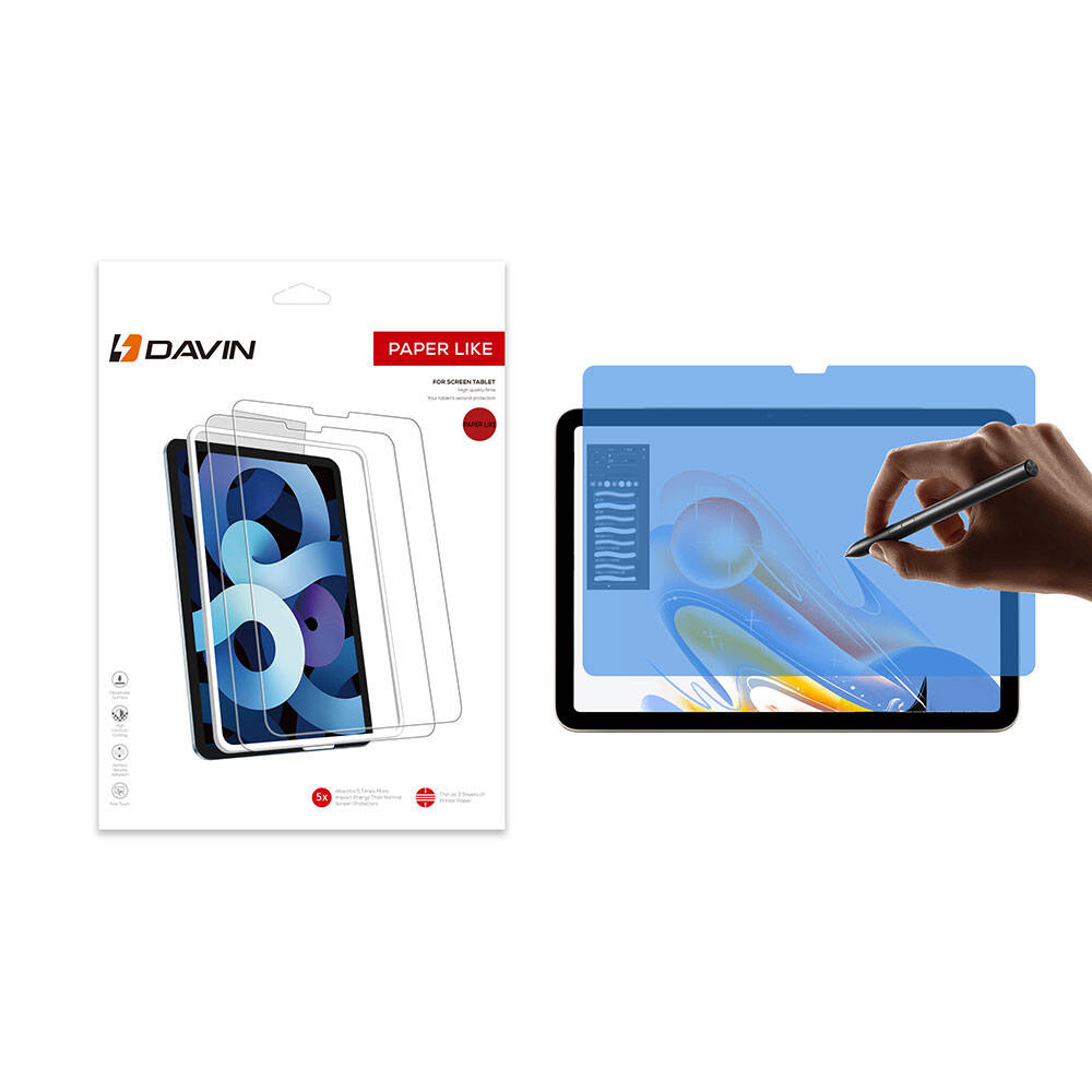 Apple iPad Pro 11 2024 Kağıt Hisli Mat Davin Paper Like Ekran Koruyucu Şeffaf
