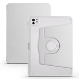 Apple iPad Pro 11 2024 Kılıf Termik Kalem Bölmeli Dönebilen Standlı Kılıf Gri