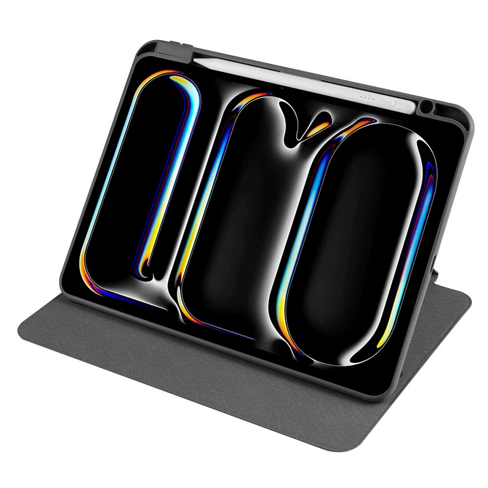 Apple iPad Pro 11 2024 Kılıf  Termik Kalem Bölmeli Dönebilen Standlı Kılıf Mavi