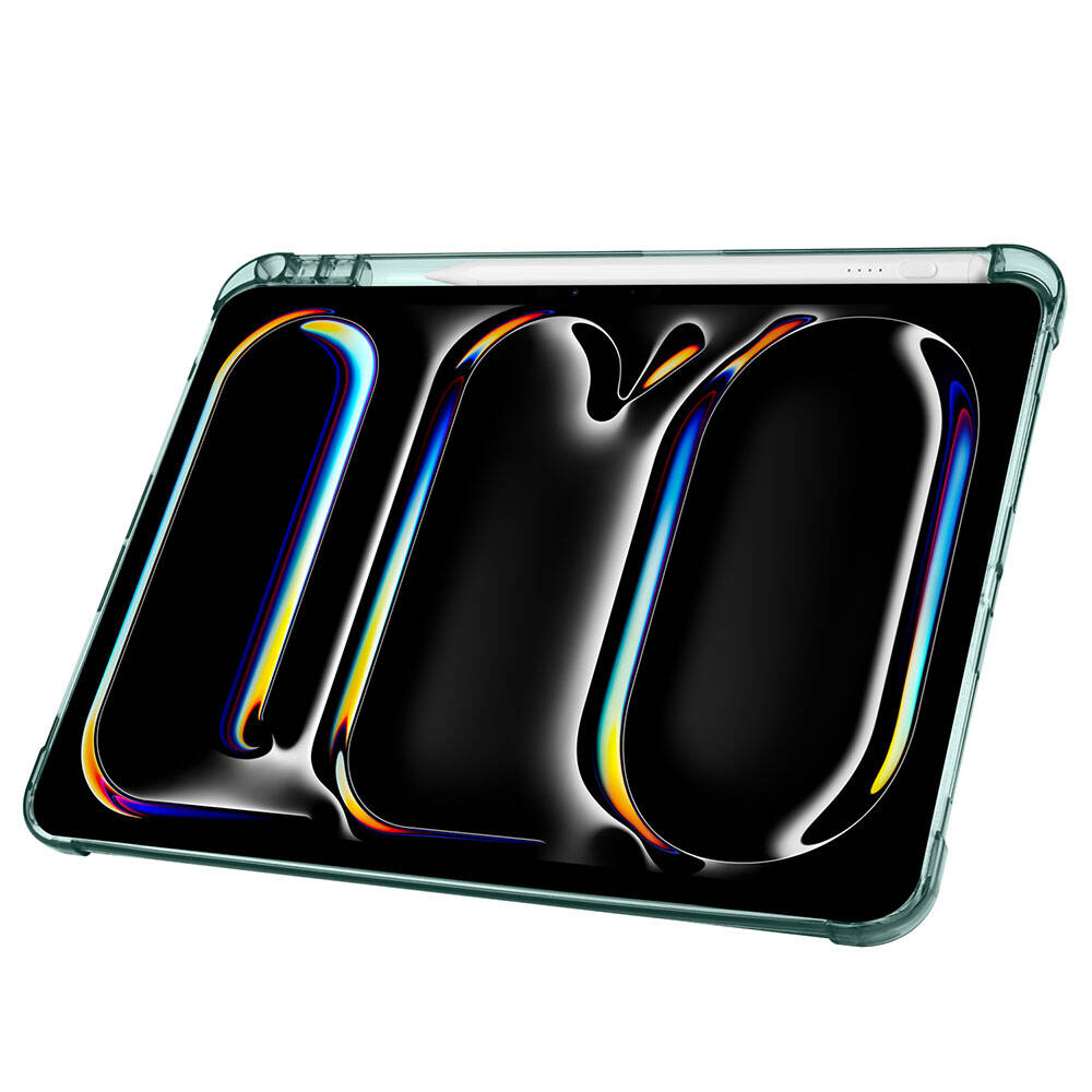 Apple iPad Pro 11 2024 Kılıf Tri Folding Kalem Bölmeli Standlı Kılıf Gri