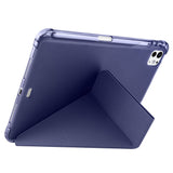 Apple iPad Pro 11 2024 Kılıf Tri Folding Kalem Bölmeli Standlı Kılıf Siyah