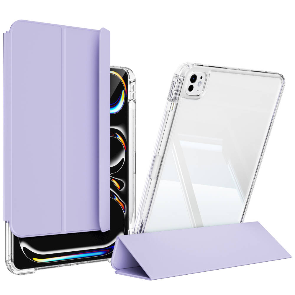 Apple iPad Pro 11 2025 M5 Kılıf Magnetik Ayrılabilen Airbagli Sliding Tablet Kılıfı Lavender