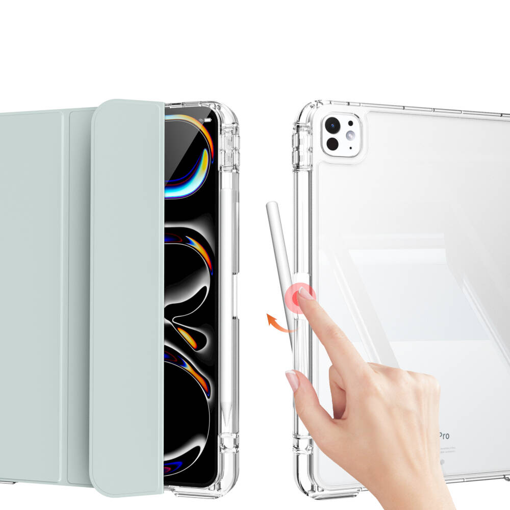 Apple iPad Pro 11 2025 M5 Kılıf Magnetik Ayrılabilen Airbagli Sliding Tablet Kılıfı Koyu Yeşil