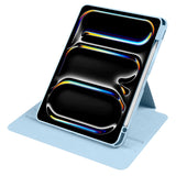 Apple iPad Pro 11 2025 M5 Kılıf Termik Kalem Bölmeli Dönebilen Standlı Kılıf Lavendery Gray