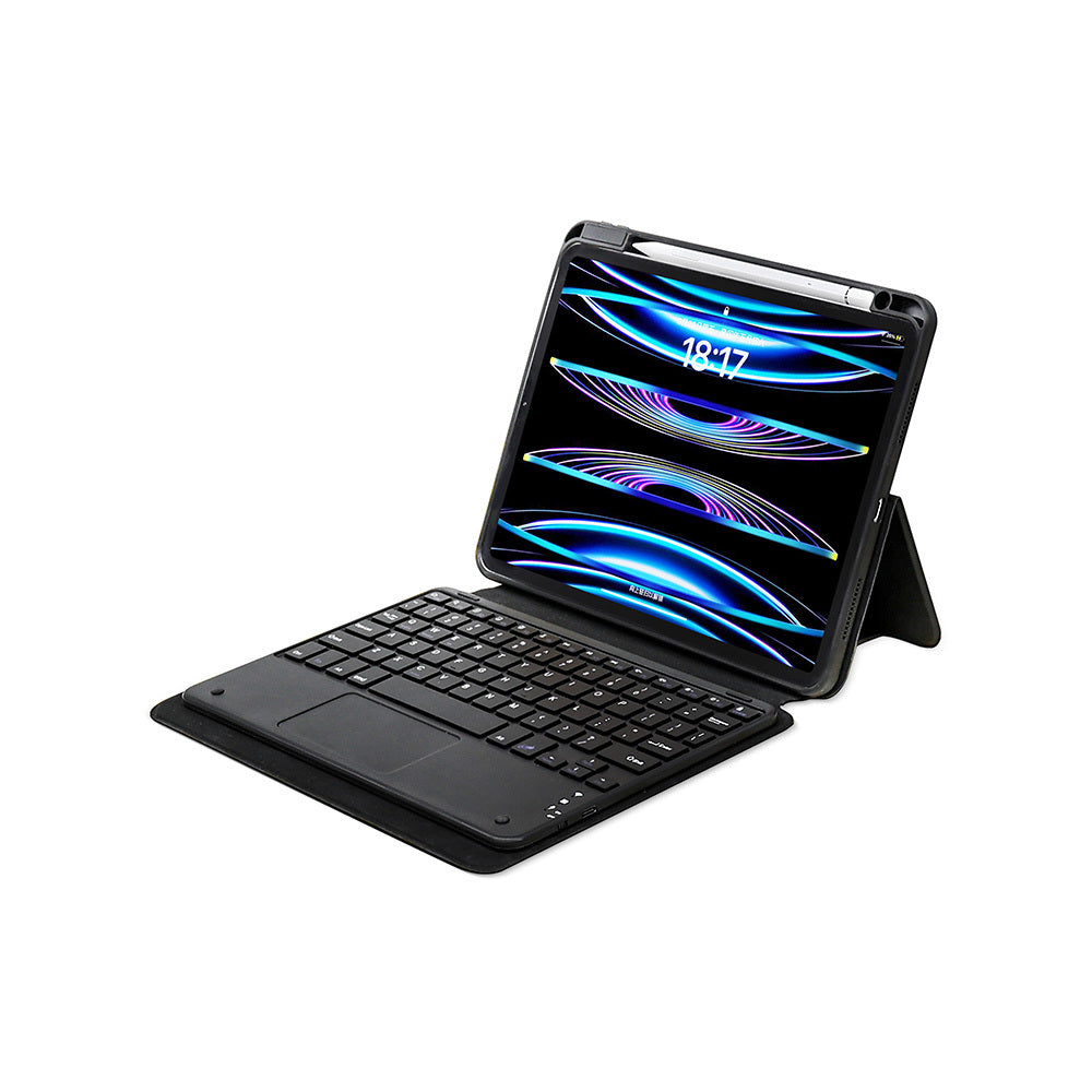 Apple iPad Pro 11 2025 M5 Border Keyboard Bluetooh Bağlantılı Standlı Klavyeli Tablet Kılıfı Siyah