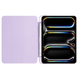 Apple iPad Pro 11 2025 M5 Smart Cover Kalem Bölmeli Standlı 1-1 Kılıf Mor