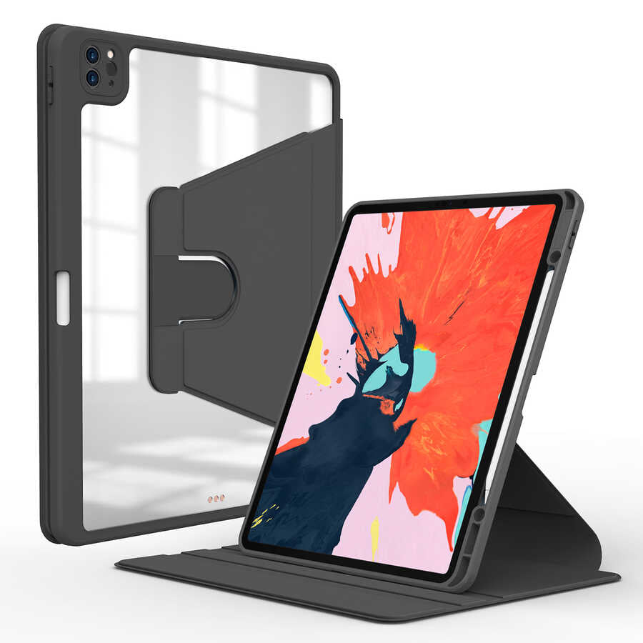 Apple iPad Pro 12.9 2020 (4.Nesil) Kılıf Nayn Dönebilen Standlı Kılıf Pembe