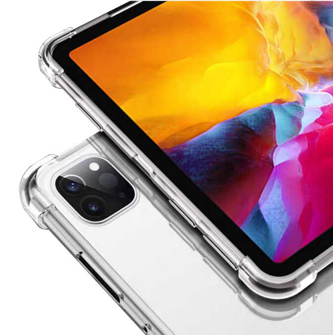 Apple iPad Pro 12.9 2021 (5.Nesil) Kılıf Tablet Nitro Anti Shock Silikon Kapak Renksiz