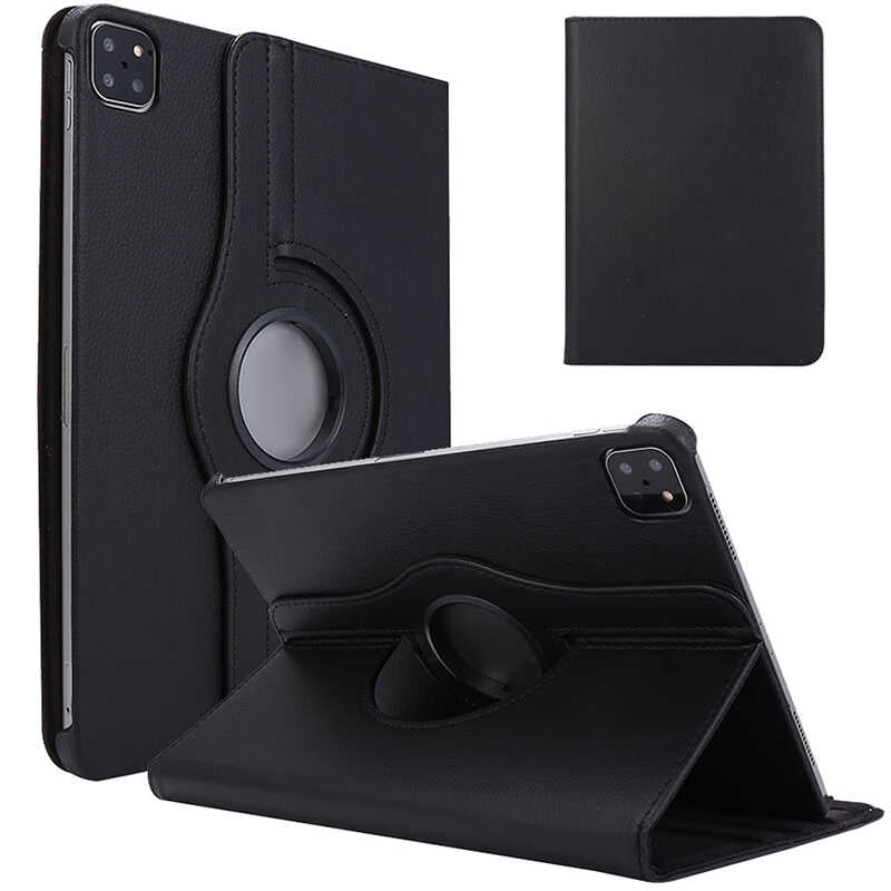 Apple iPad Pro 12.9 2021 (5.Nesil) Dönebilen Standlı Kılıf Siyah