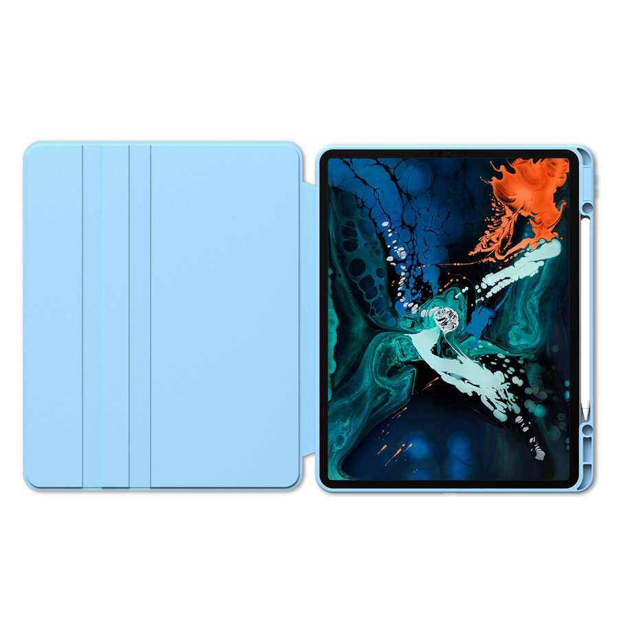 Apple iPad Pro 12.9 2022 M2 Kılıf Nayn Dönebilen Standlı Kılıf Pembe