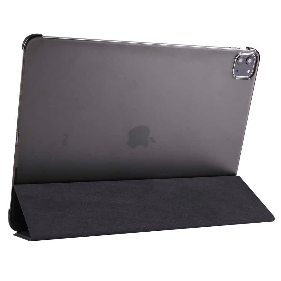 Apple iPad Pro 12.9 2022 M2 Smart Cover Standlı 1-1 Kılıf Siyah