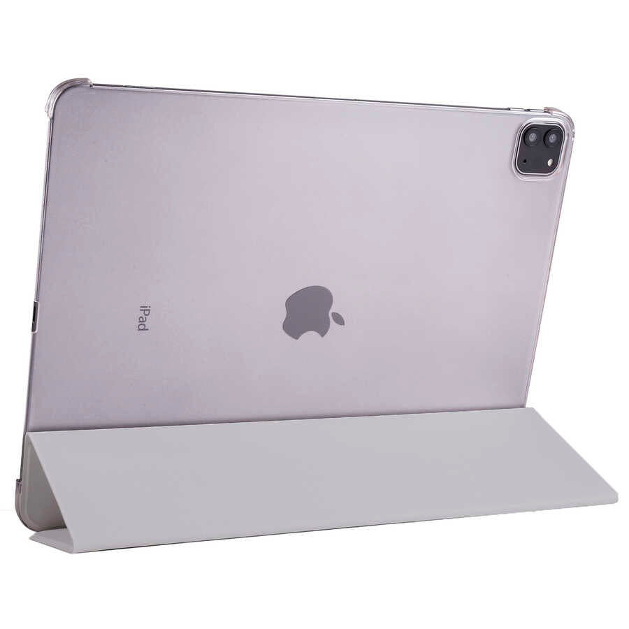 Apple iPad Pro 12.9 2022 M2 Smart Cover Standlı 1-1 Kılıf Gri