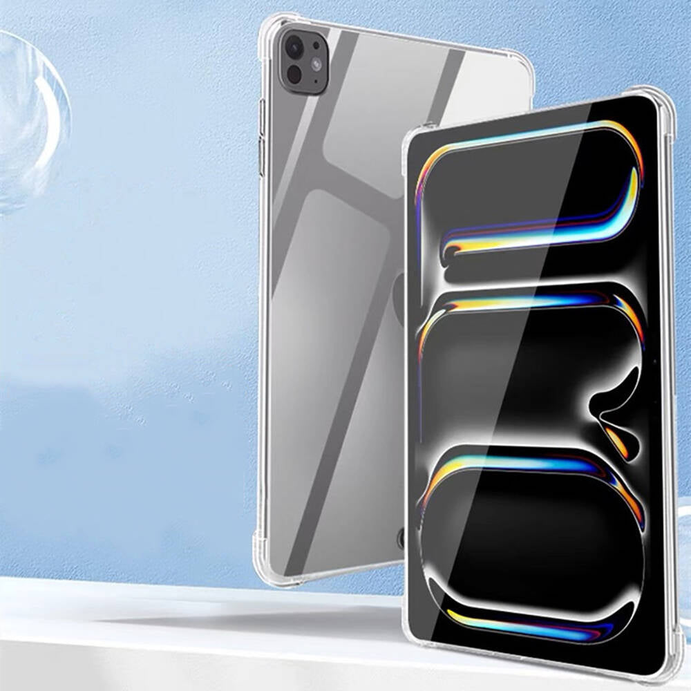 Apple iPad Pro 13 2024 Kılıf Tablet Nitro Anti Shock Silikon Kapak Şeffaf