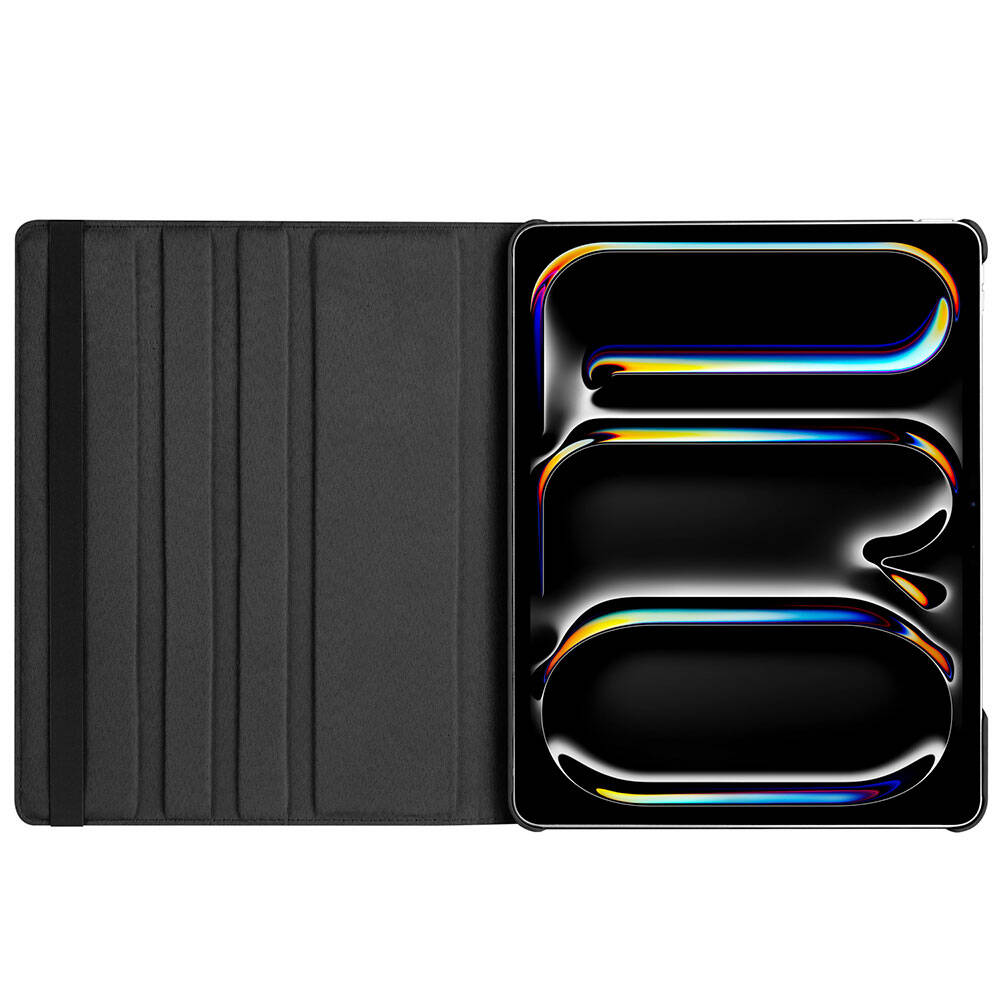 Apple iPad Pro 13 2024 Zore Dönebilen Standlı Kılıf Siyah
