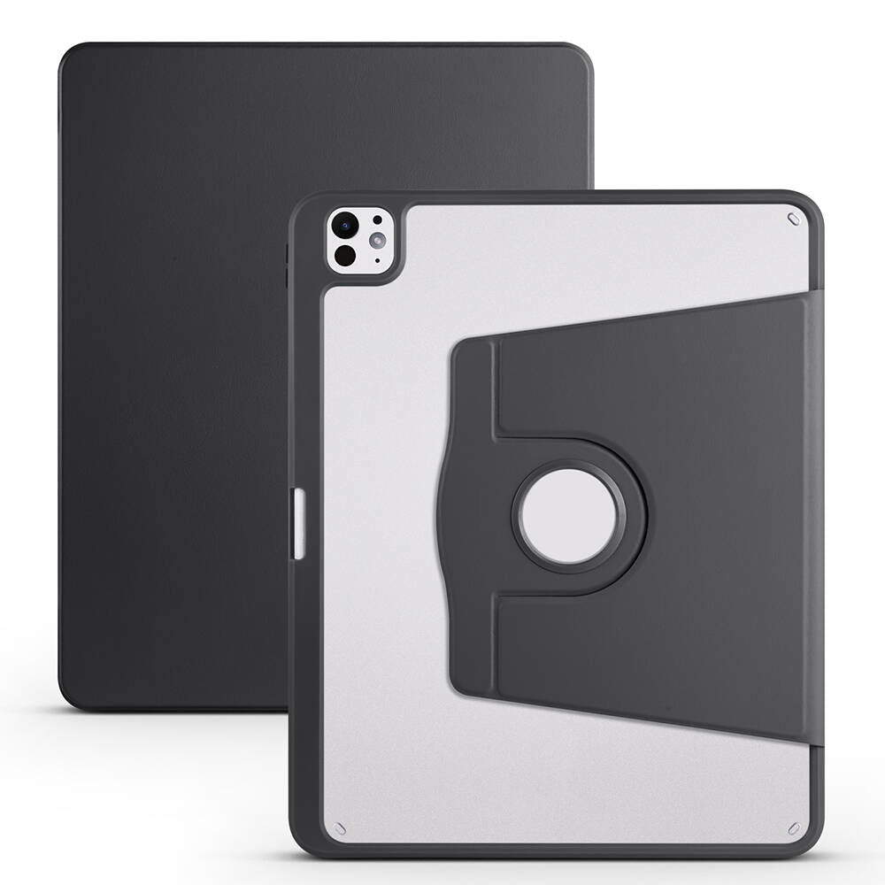 Apple iPad Pro 13 2025 M5 Kılıf Zore Termik Kalem Bölmeli Dönebilen Standlı Kılıf Lavendery Gray