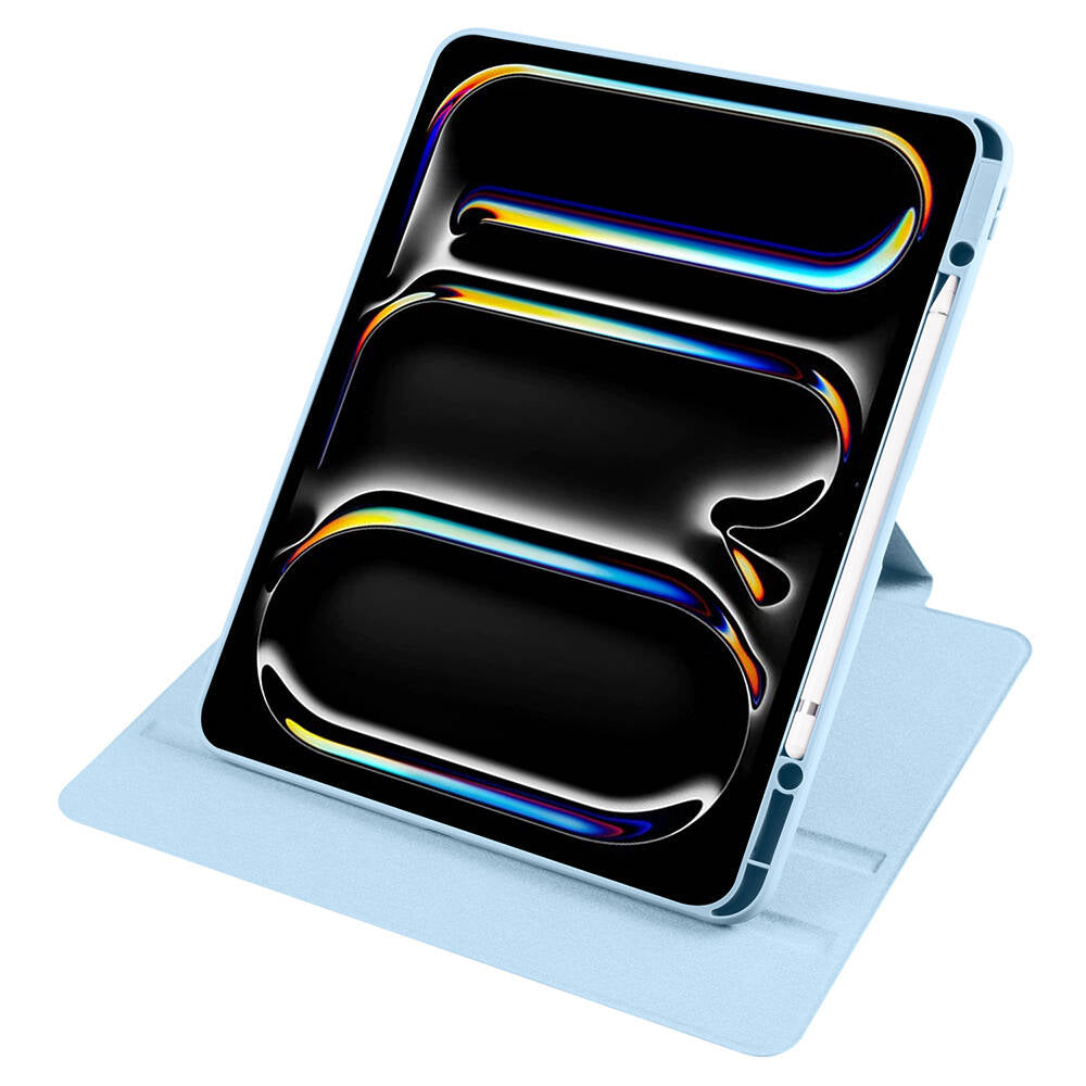 Apple iPad Pro 13 2025 M5 Kılıf Zore Termik Kalem Bölmeli Dönebilen Standlı Kılıf Gri