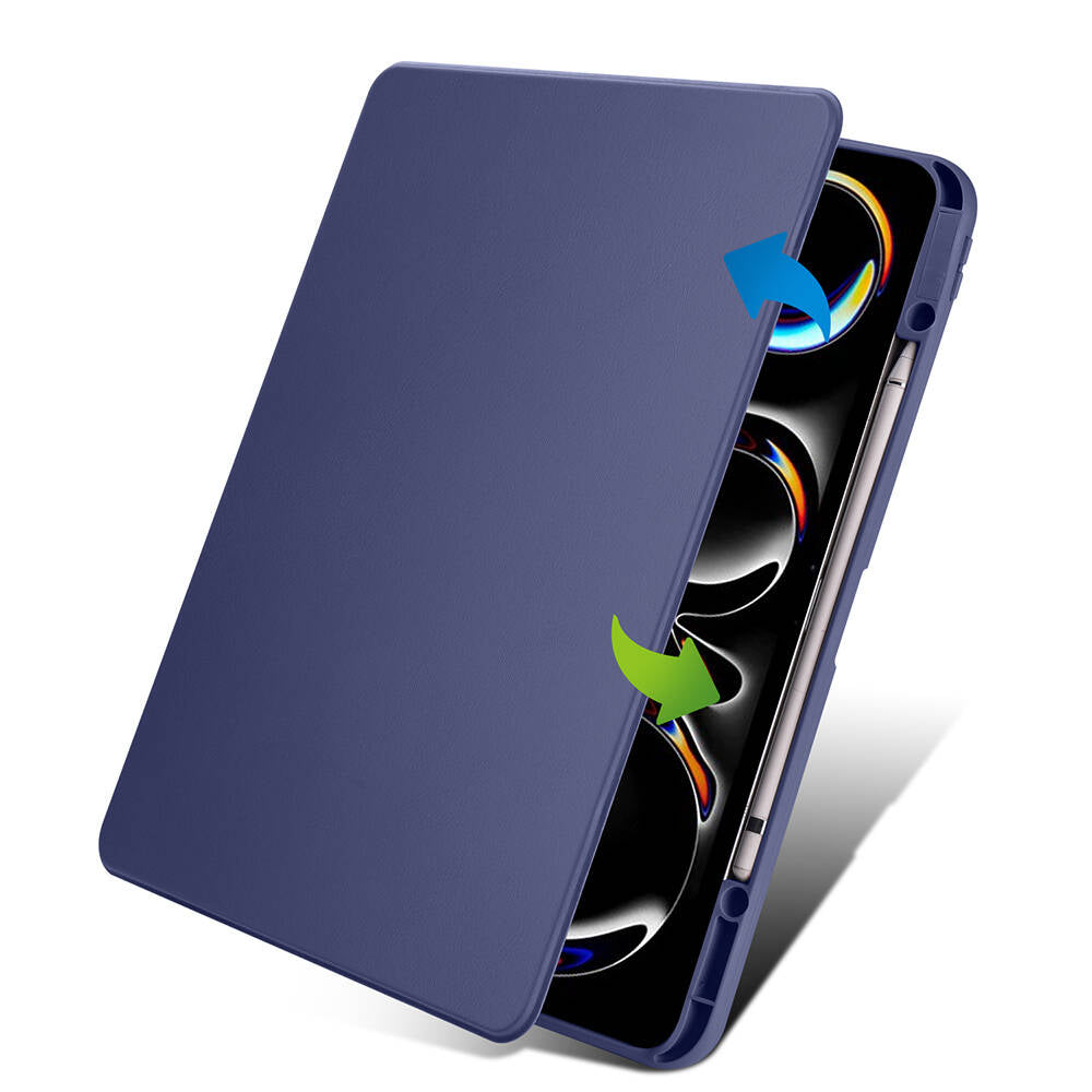 Apple iPad Pro 13 2025 M5 Kılıf Zore Termik Kalem Bölmeli Dönebilen Standlı Kılıf Lila