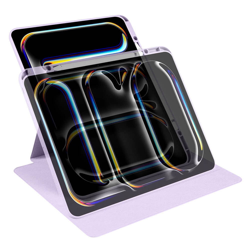 Apple iPad Pro 13 2025 M5 Kılıf Zore Termik Kalem Bölmeli Dönebilen Standlı Kılıf Siyah