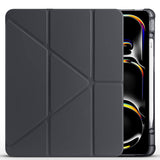 Apple iPad Pro 13 2025 M5 Kılıf Zore Tri Folding Kalem Bölmeli Standlı Kılıf Mürdüm