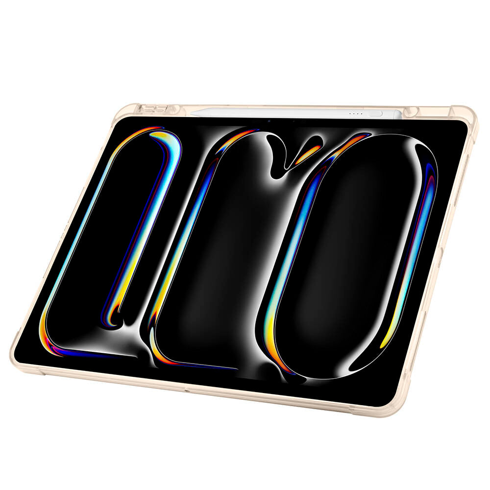 Apple iPad Pro 13 2025 M5 Kılıf Zore Tri Folding Kalem Bölmeli Standlı Kılıf Rose Gold