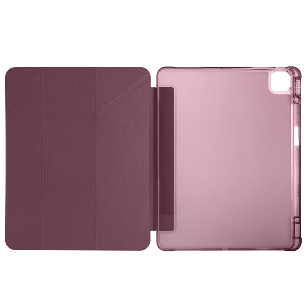 Apple iPad Pro 13 2025 M5 Kılıf Zore Tri Folding Kalem Bölmeli Standlı Kılıf Mürdüm