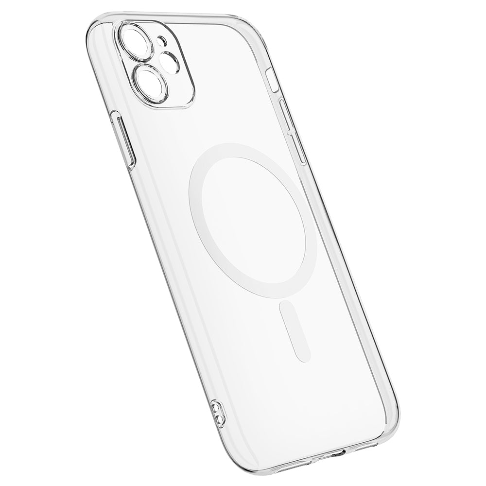 Apple iPhone 11 Kamera Korumalı M-Safe Şarj Özellikli Şeffaf Zore London Sert PC Kapak Şeffaf