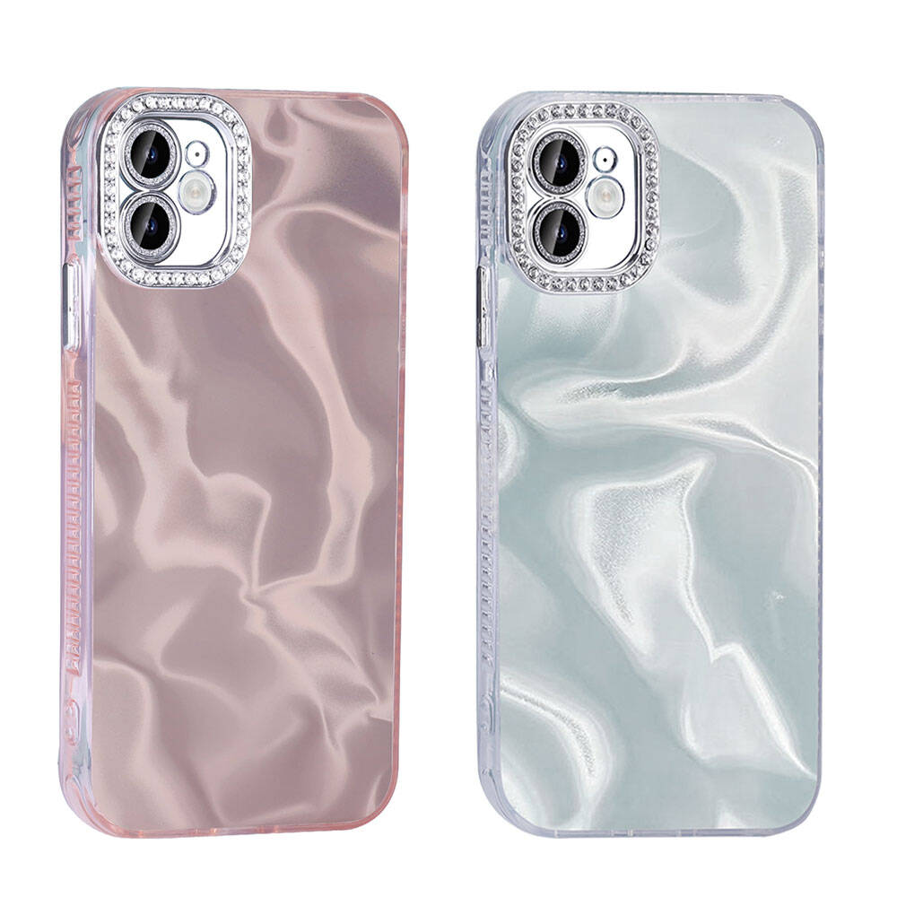 Apple iPhone 11 Kılıf Airbagli Parlak Taş Detay Tasarımlı Zore Esila Kapak Beyaz