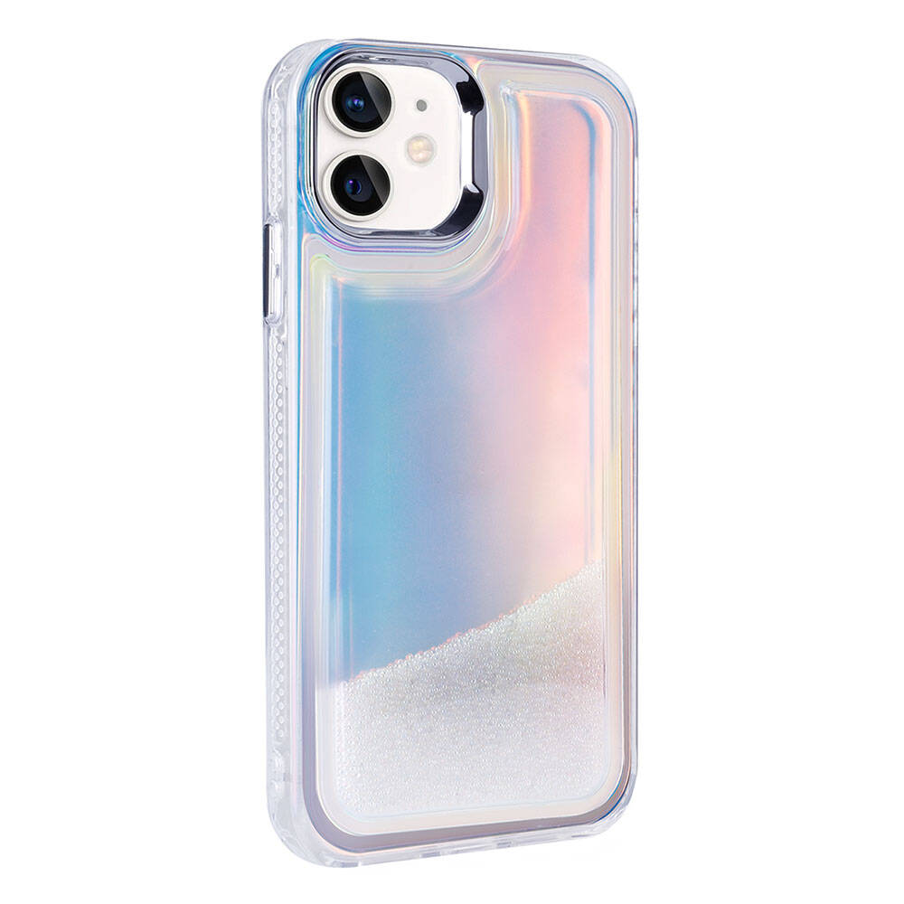 Apple iPhone 11 Kılıf Airbagli Renkli Arka Yüzey Boncuk Tasarımlı Zore Kumul Kapak Pembe