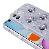 Apple iPhone 11 Kılıf Airbagli Simli Arka Yüzey Zore Işıltı Silikon Kapak Lila