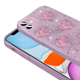 Apple iPhone 11 Kılıf Airbagli Simli Arka Yüzey Zore Işıltı Silikon Kapak Lila