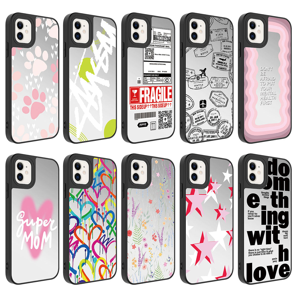 Apple iPhone 11 Kılıf Aynalı Desenli Kamera Korumalı Parlak Zore Mirror Kapak Yıldız