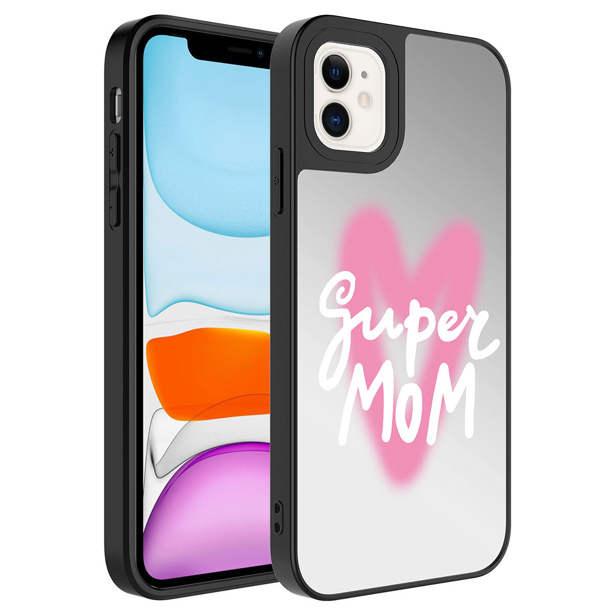 Apple iPhone 11 Kılıf Aynalı Desenli Kamera Korumalı Parlak Zore Mirror Kapak Kalp