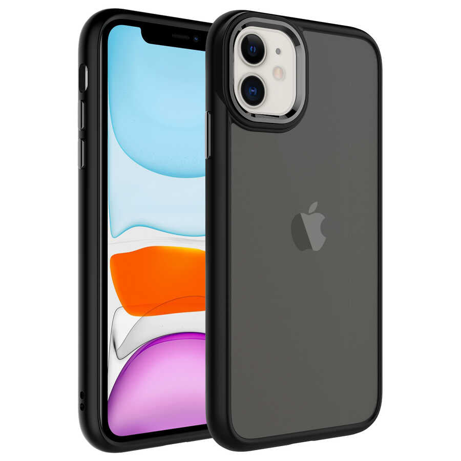 Apple iPhone 11 Kılıf Buzlu Sert PC Zore May Kapak Koyu Yeşil